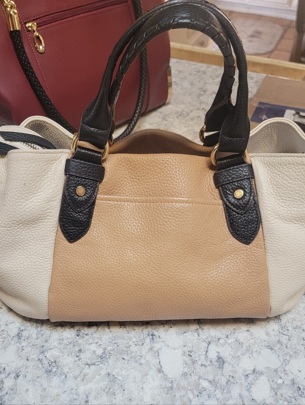 Gorgeous Aimee Kestenberg Leather Bag w/ Crystal Martini Key Fob Charm 🍸 - Picture 2 of 12